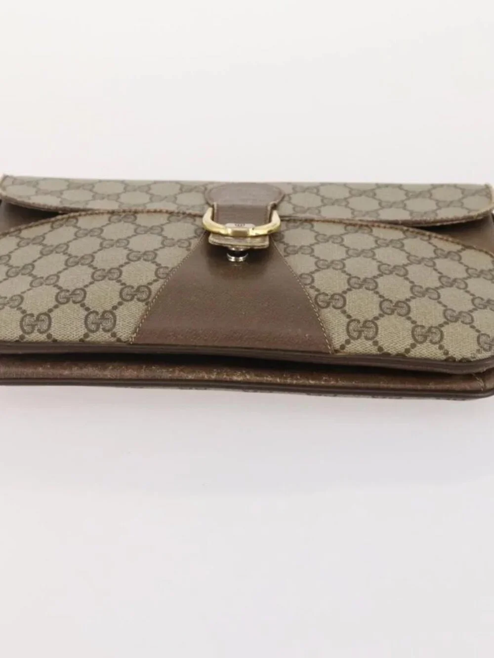 GUCCI GG Supreme GG Crystal GG Canvas Bag PVC 4 Set Navy Beige Auth YKZ424